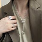 Heart Charm Chain Necklace 1pc - Silver - One Size