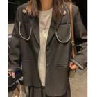 Faux Pearl Single-breasted Blazer