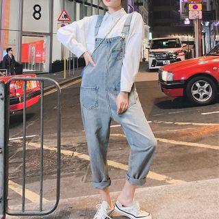 Denim Cropped Harem Jumper Pants