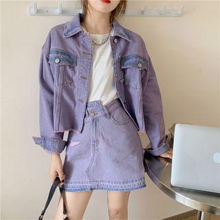Plain Denim Jacket / Mini Skirt