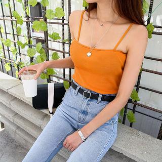 Colored Ribbed Camisole Top