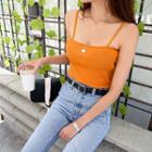 Colored Ribbed Camisole Top