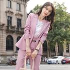 One Button Blazer / Straight-cut Pants