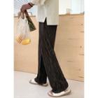 Bnad-waist Pleated Wide-leg Pants