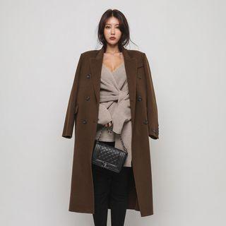 Wool Blend Double-breasted Chesterfield Coat