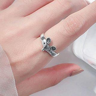 925 Sterling Silver Mouse Ring Silver - One Size