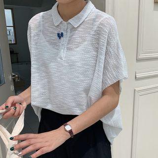 Short-sleeve Sheer Polo Shirt