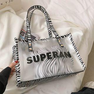 Zebra Print Pvc Tote Bag
