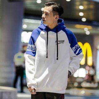 Colorblock Loose-fit Hooded Pullover