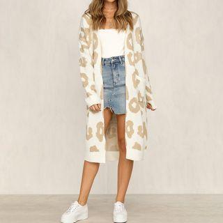 Leopard Print Open-front Cardigan