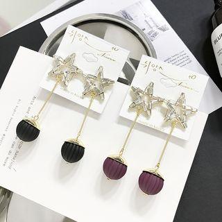Crystal Star Ball Drop Earrings