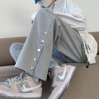High-waist Plain Breasted Pants