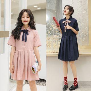 Bow Tie Pleated Dress