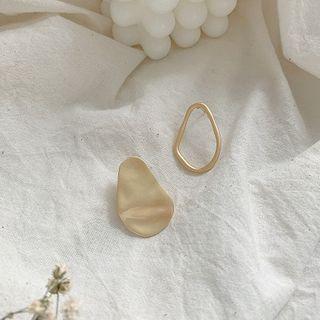 Non-matching Irregular Alloy Earring 1 Pair - Gold - One Size