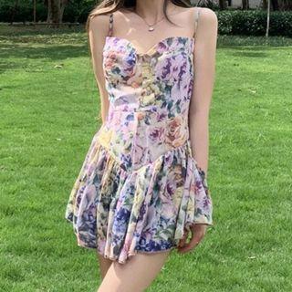 Sleeveless Tie-dye Printed Skort
