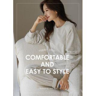 Set: Raglan Sweatshirt + Jogger Pants Melange Gray - One Size