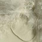 Faux-pearl Beaded Necklace White - One Size