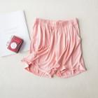 Plain Band-waist Lounge Shorts