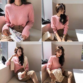 Crewneck Colored Woolen Sweater