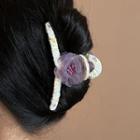 Flower Fabric Hair Clamp 2277a - Fiber Flowerhair Clamp - Random - Purple - One Size