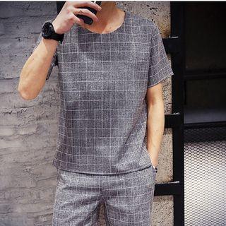 Set: Check T-shirt + Shorts