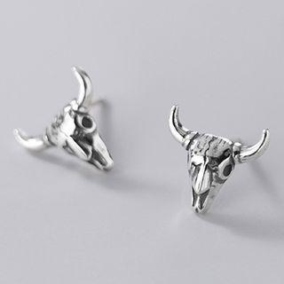 Skull Sterling Silver Earring S925 Silver - 1 Pair - Silver - One Size