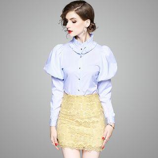 Set: Striped Shirt + Lace Skirt