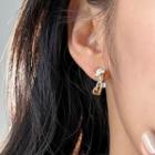 Tulip Alloy Earring 1 Pair - S925 Silver Needle - Tulip - White - One Size