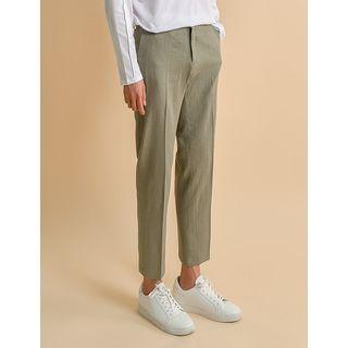 Band-waist Linen Dress Pants