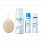 Fancl - Daily Care Light Set (4 Items): Puff + Powder 50g + Lotion 30ml + Milky Lotion 30ml 4 Pcs