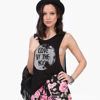 Printed Drop Armhole Tank Top