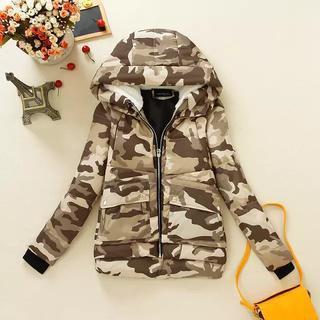 Camouflage Hooded Padded Jacket