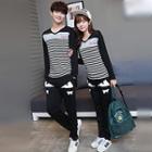 Couple Matching Long-sleeve Striped T-shirt