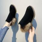 Faux Suede Block-heel Ankle Snow Boots