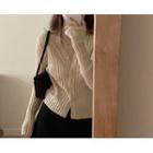 [dearest] Slim-fit Rib-knit Cardigan (beige) One Size