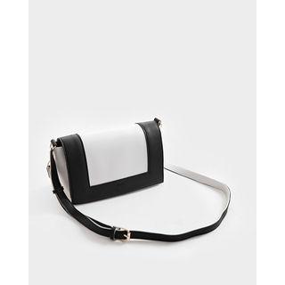 Contrast-trim Flap Shoulder Bag