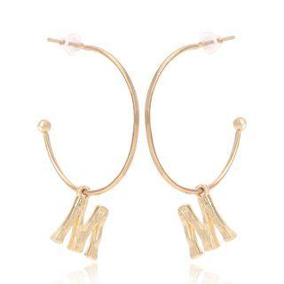 Letter Drop Earring 1 Pair - Gold - One Size