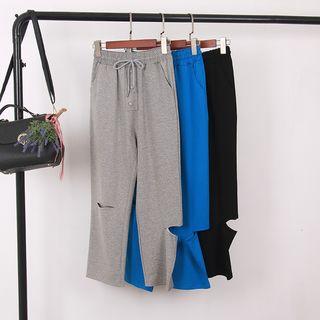 Cut Out Drawstring Sweatpants