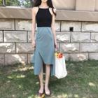 Asymmetric Midi Skirt / Knit Camisole Top