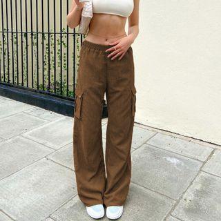 High-waist Pocket Wide-leg Sweatpants