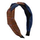 Twisted Checked Denim Hair Band One Size