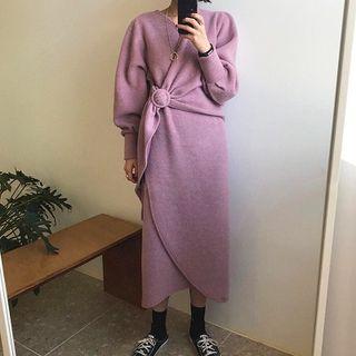 Asymmetric Knotted Midi Dress