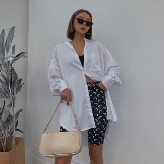 Loose-fit Satin Shirt White - One Size