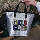 Sequined Letter Tote Bag