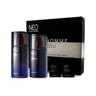 The Face Shop - Neo Classic Homme Black Essential 80 Set: Toner 130ml + 30ml + Emulsion 110ml + 30ml