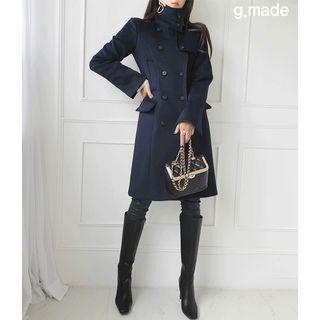 High-neck Woolen Military Coat