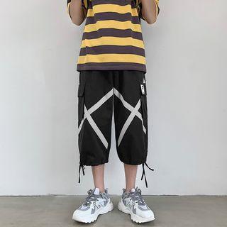 Cross Tape Cropped Cargo Pants