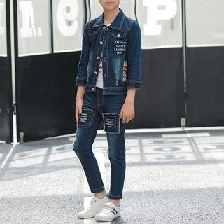 Setkids Set: Long-sleeve T-shirt+denim Jacket+jeans