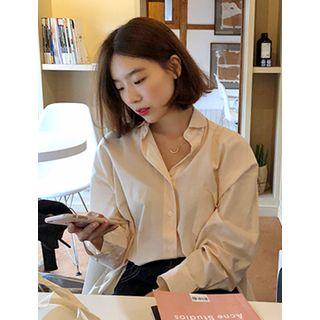 Pintuck-detail Colored Shirt