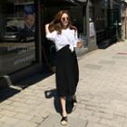 Set: Tie-front Top + Tank Dress Black - One Size